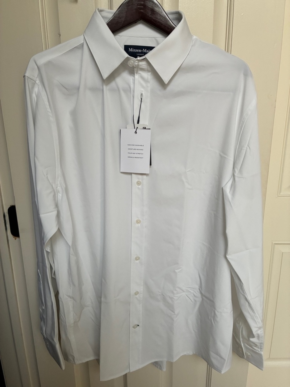 Mizzen+Main White Long-Sleeve Dress Shirt NWT